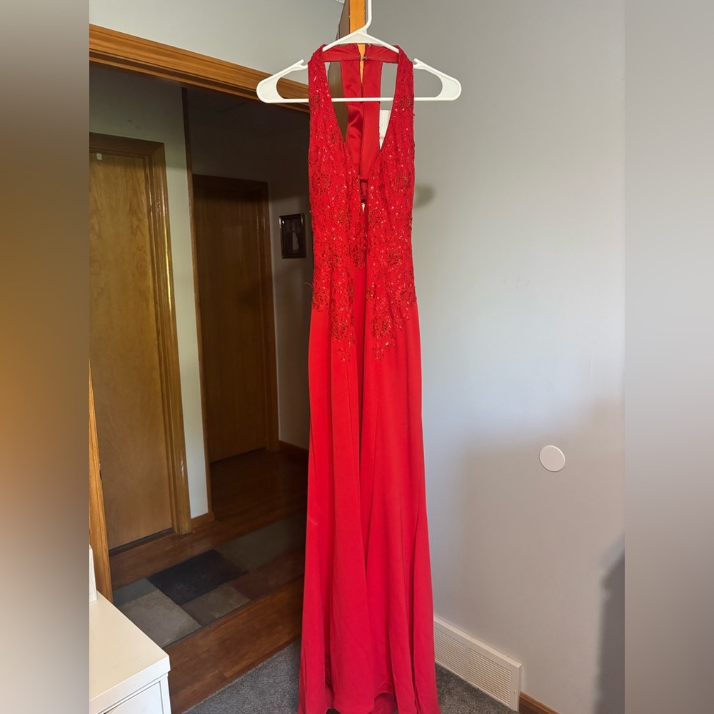 Niki Lavis Beaded Red Dress